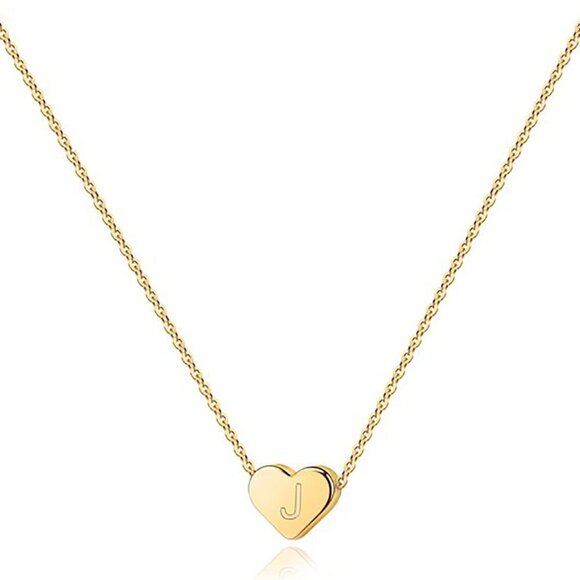 14K Gold Plated Tiny Heart Necklace | Dainty Necklace for Women | Personalized L - Picture 1 of 5